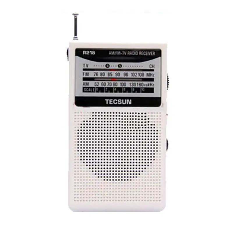 TECSUN R-218 AM/FM/tv радио звук Карманный приемник со встроенным динамиком портативное радио FM: 76,0-108,0 МГц Интернет радио