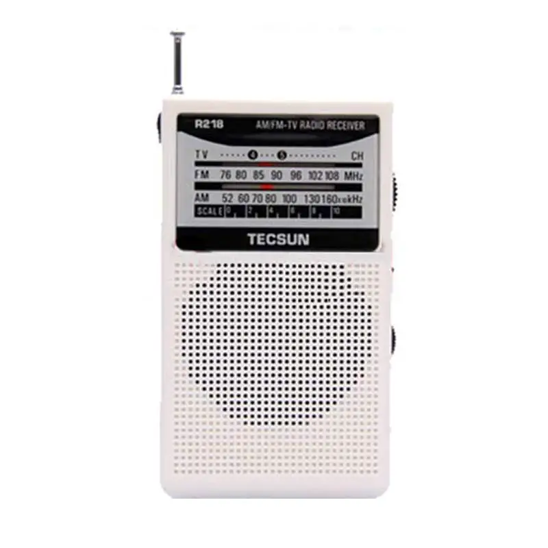 TECSUN R 218 AM/FM/TV радио звуковой Карманный приемник со встроенным динамиком