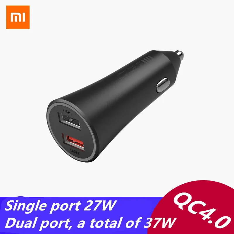 Оригинальное автомобильное зарядное устройство Xiaomi 37 Вт с двумя usb-портами для быстрой зарядки 27 Вт 5 В/3 А 9 В/3 А для Xiaomi 9 Redmi K20 Pro note 7 8