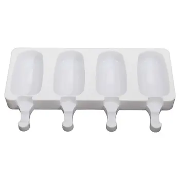 

Silicone Ice Cream Mold 4 Ellipses Popsicle Mold Food Grade White Ice Cream Mold Send Sticks Small Size