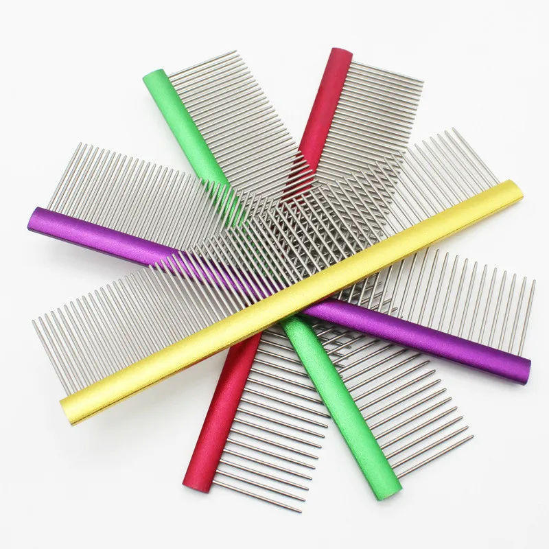 

Pets Dogs Combs Teddy Curly Bichon Hairs Removal Comb Small Doggie Cats Combing Doggie Hair Brush Pet Opening Knot Comb 25cm