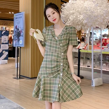 

6809# Summer Korean Fashion Maternity Nursing Dress Elegant OL Formal Work Lacation Ladies Breastfeeding Clothes Breast Feeding