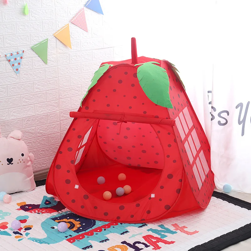 

Children Indoor Tent Toy Cartoon Strawberry Type Game House Tulle Fun Ball Pool GIRL'S Nest