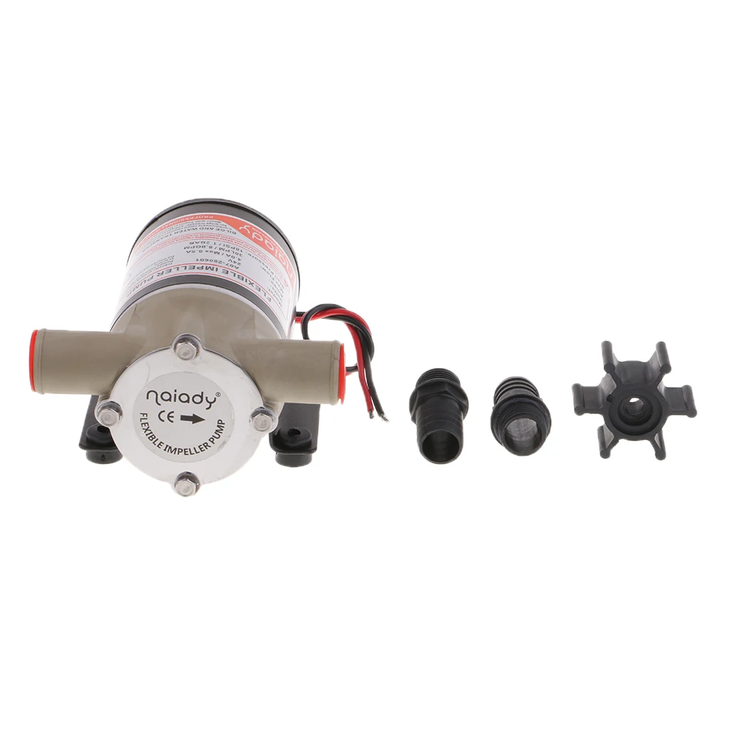 DC 24Volt 8.0 GPM Portable Water Puppy Bilge/Sump Flexible Impeller Pump for Boat Marine, 8.5-Amp