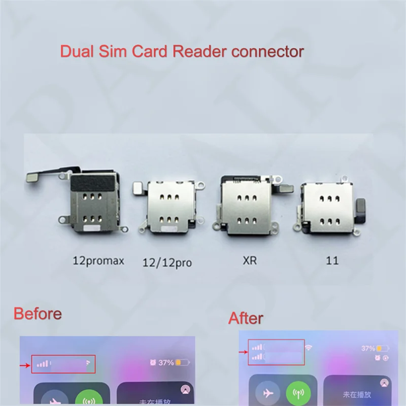 Разъем для двух Sim-карт гибкий кабель iPhone XR 11 12 Pro Max держатель лотка Sim-карты