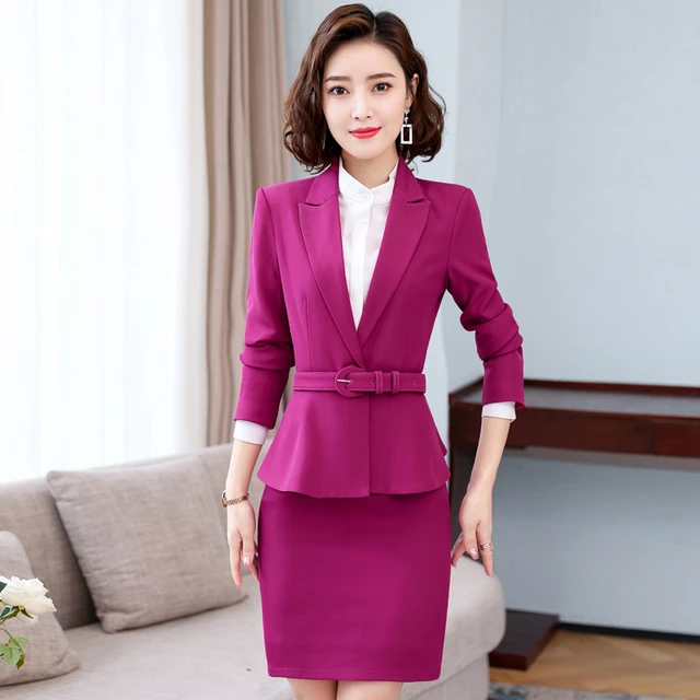 Ropa Formal para mujer, trajes de negocios para mujer, moda de negocios  coreana, traje de temperamento, novedad de otoño 2019 - AliExpress