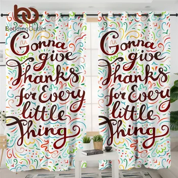 

BeddingOutlet Quote Art Curtain For Kitchen Words Colorful Blackout Curtain Thanksgiving Bedroom Curtain Letter Stylish cortinas