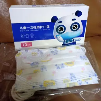 

10Pcs/Set Kids Disposable Mouth Mask Cartoon Bear Personal-Fog Face Cover For Halloween Christmas
