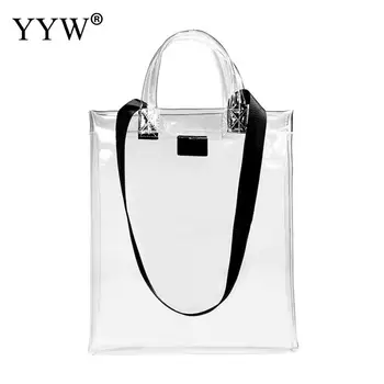 

Women Transparent Bag Clear Pvc Tote Handbag Large Capacity Messenger Bags Female Shoulder Shoulder Handbags 2019 New Sac