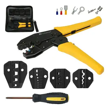 

Cable Crimper Tool Kit Wire Terminal Ratchet Plier Crimping Set