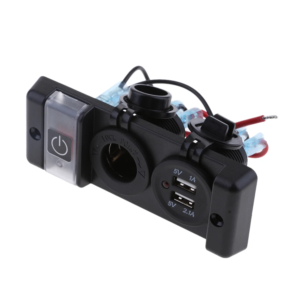 DC 12V USB зарядное устройство розетка переключатель комбинация для автомобиля лодки мотоцикла