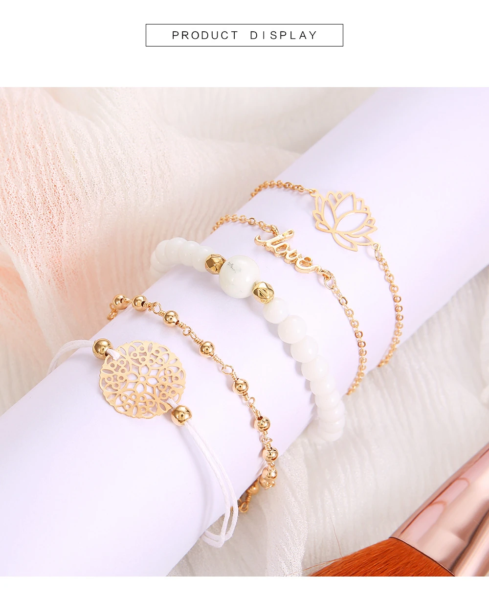 Boho Rose карта браслеты и браслеты для женщин богемный круглый бисерный очаровательный браслет набор модные Многослойные аксессуары Bijoux