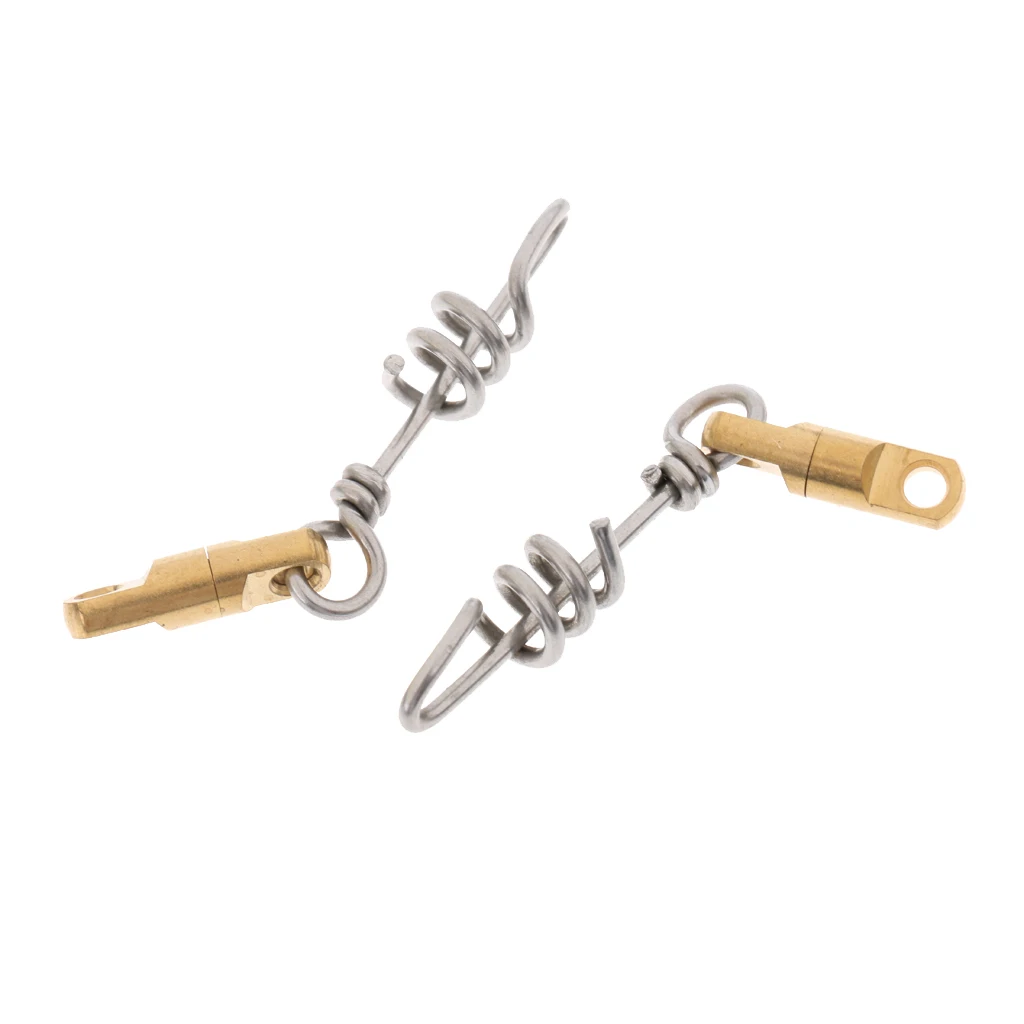 

4pcs Corkscrew Pigtail Snap with Heavy Swivel Quick Rig Link Swirl Connector Quick Change Toothy Fish