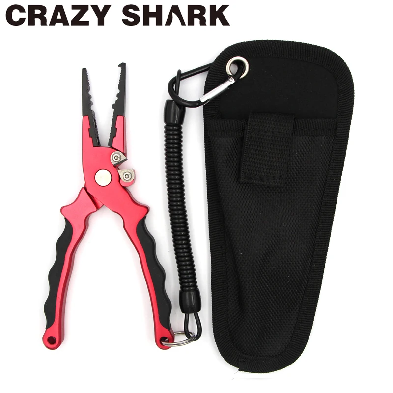 Алюминиевые рыболовные плоскогубцы Crazy Shark 17 см резак с разрезом и кольцом