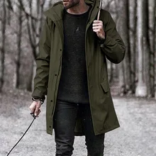 Повседневная Верхняя одежда солидное Пальто Тренч одежда модная Длинная Куртка мужская ветровка осень зима мужские толстовки пальто