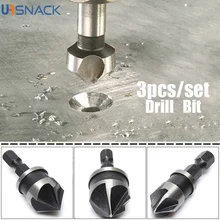 

3pcs Hex Countersink Boring Set for Wood Metal Quick Change Drill Bit Tools 3pcs Hexagonal Shank Carbon Steel