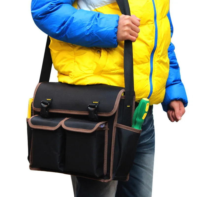 

Portable Hardware Electrician Toolkit Tool Bag Waterproof Wear-resistant Screwdrivers Storage Tool Bag Toolkit Adjustable Strap
