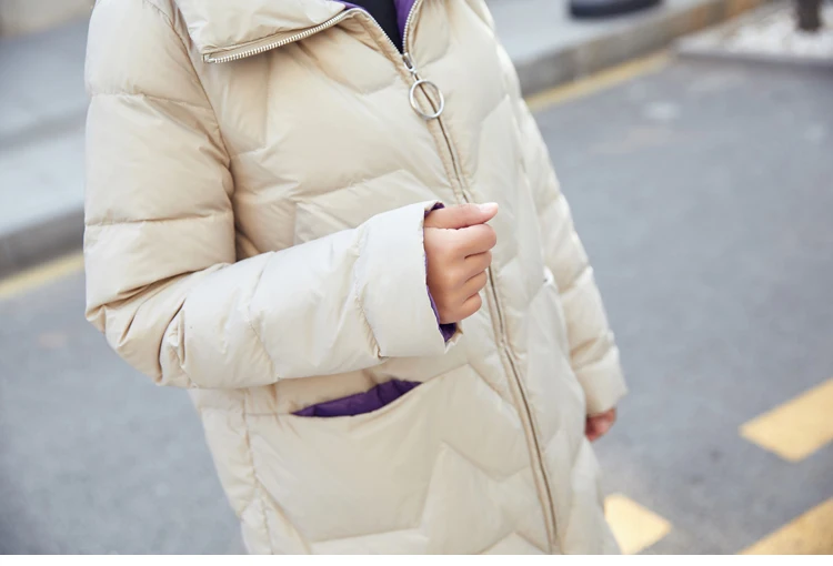 Cotton-padded Clothes/Cotton Coat Winter Hooded Zipper Long Sleeve Mid-length Warm Comfortable Fashion Photo Shoot