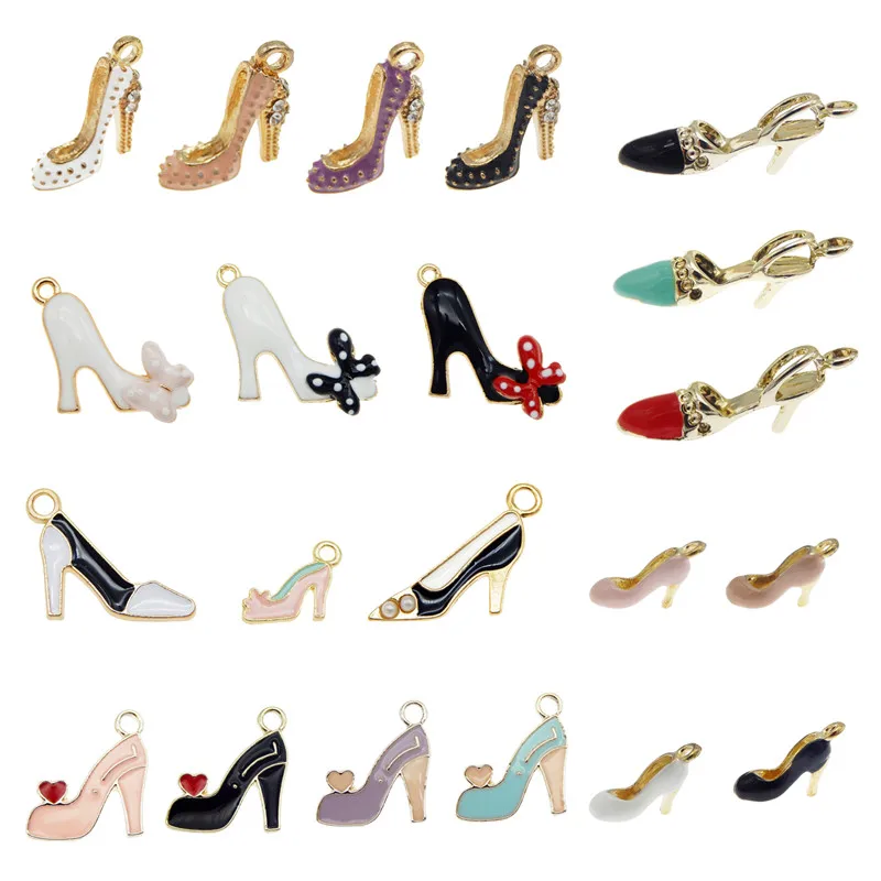 Смешанные 20 шт туфли на высоком каблуке Модные женские ювелирные аксессуары с