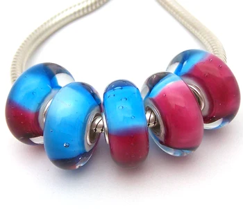 

JGWGT 1176 5X 100% Authenticity S925 Sterling Silver Beads Murano Glass beads Fit European Charms Bracelet diy jewelry Lampwork