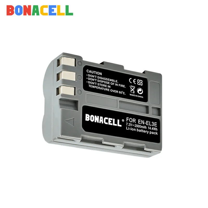 1 Battery BONACELL 2600 мА/ч, EN-EL3e RU EL3e EL3a ENEL3e Камера Батарея для Nikon D300S D300 D100 D200 D700 D70S D80 D90 D50 Камера - Цвет: 1 Battery