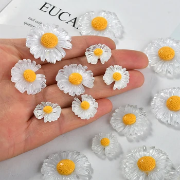 

Japanese Daisy Scrub Translucent Jelly Flower Patch DIY Handmade Earrings Hair Accessories Material 10pcs