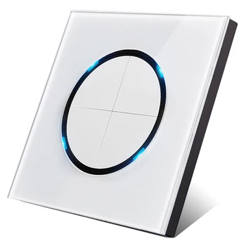 

New 4 Gang 2 Way Random Click Push Button Wall Light Switch With Led Indicator Crystal Glass Panel 16A