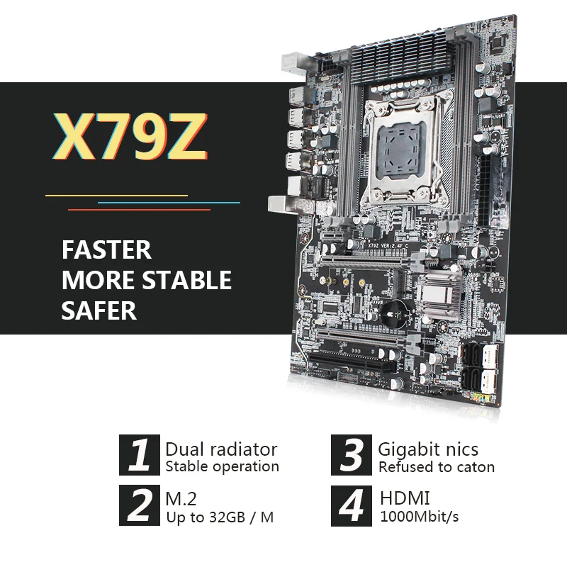 X79 LGA 2011 комплект материнской платы atx с процессором Intel Xeon E5 1620 16G(2*8G) DDR3 REG ECC RAM M.2 NVME