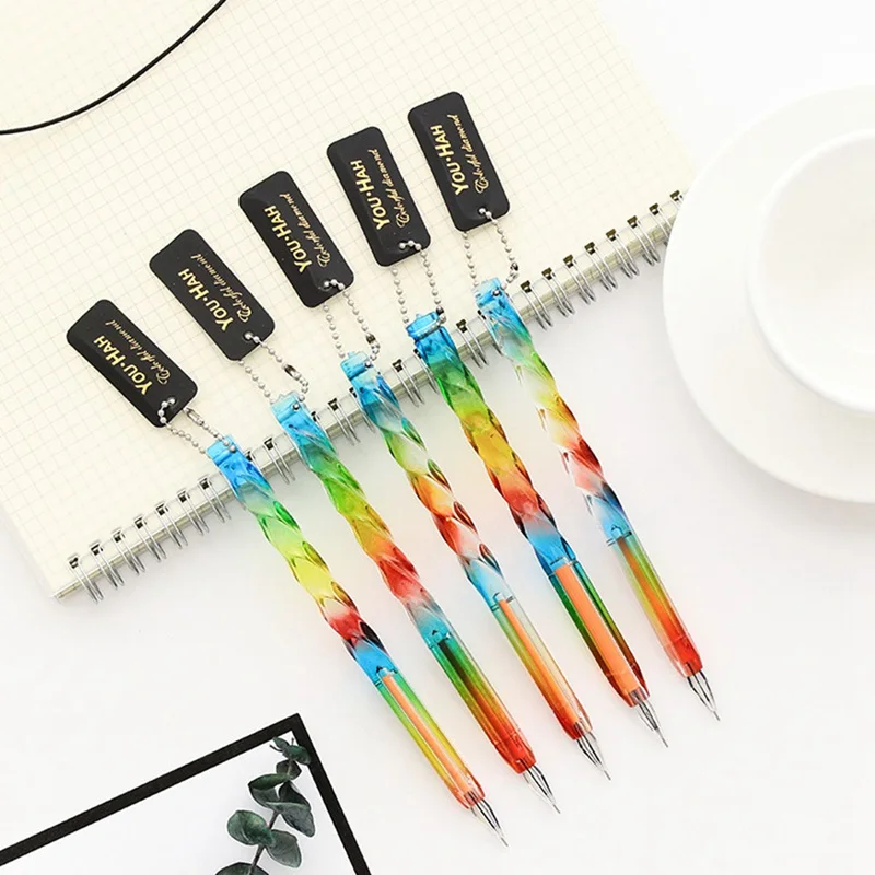 

1Pcs multicolo Novelty Neutra Pen Crystal Transparent Penholder Pendant0.5mm Signature Pen School Office Supply Promotional Gift