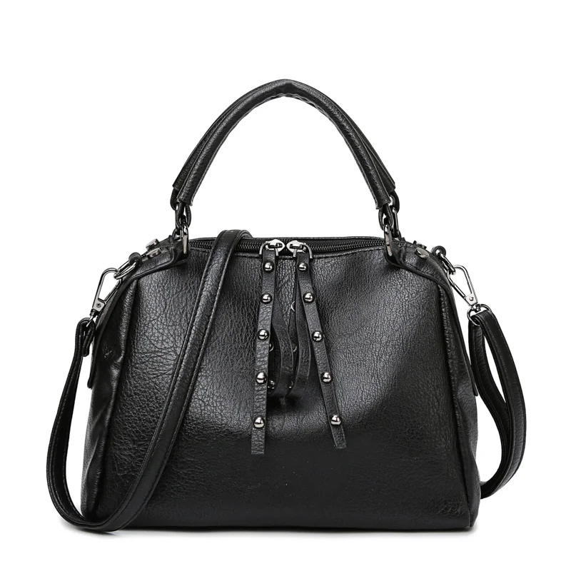 ZMQN Bolsa Feminina женская сумка для женщин винтажные сумки из искусственной кожи женские ручные сумки ретро-чехол Женская розетка C688 - Цвет: Black