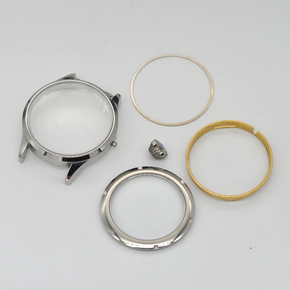 Corgeut 43mm Sapphire Glass polished stainless steel Case Fit 6497/6498 movement SS