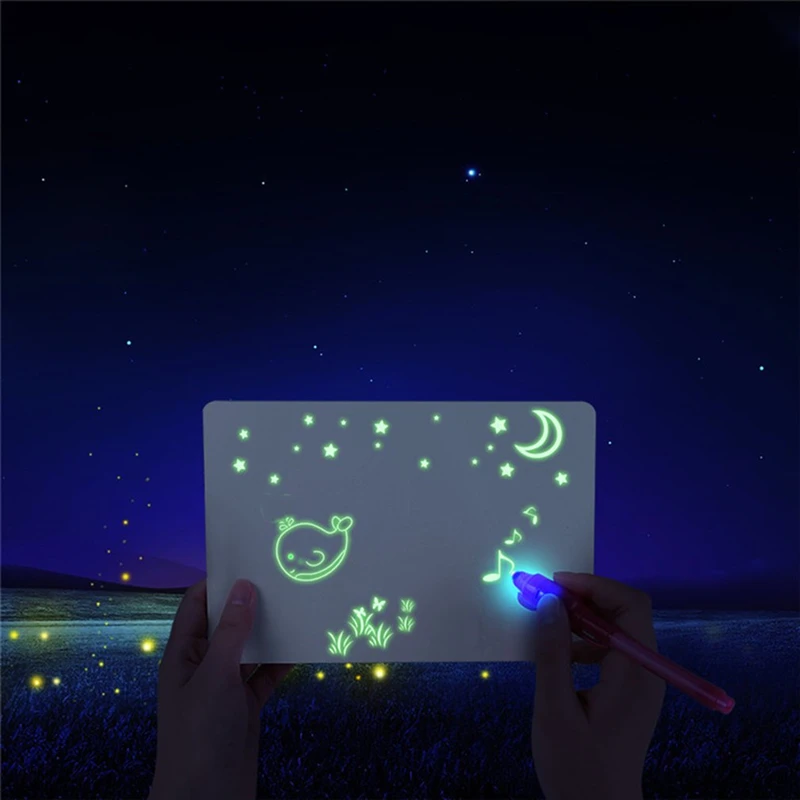 

Magic Luminous 3d Drawing Board with Light-Fun Fluorescent Developing Toy Graffiti Doodle Drawing Board Kids Gift Toy A3 A4 A5