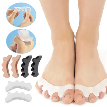

2Pcs Soft Gel Separator Silicone Hammer Toe Corrector Protector Foot Straightener Spreader Nail Tools