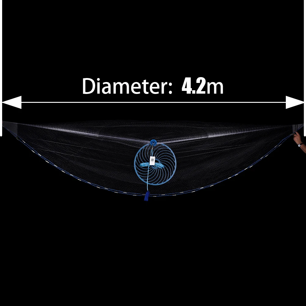 Lawaia Американский литая сеть с дисковым высокая прочность Fly рыболовные сети 240/300/360/420/480/540/600/720 см ручной бросок литья сеть - Цвет: Diameter 4.2M