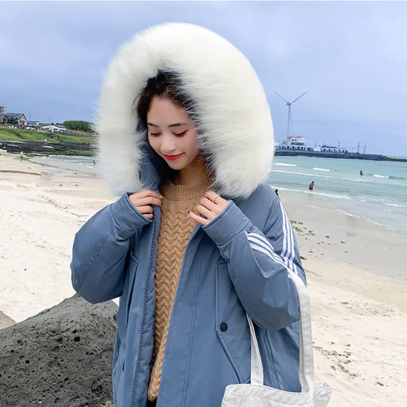 

Online Celebrity 2019 Autumn And Winter New Style Coat Women's Mid-length BF Sports Casual Stripes Baseball Uniform Loose Cotton