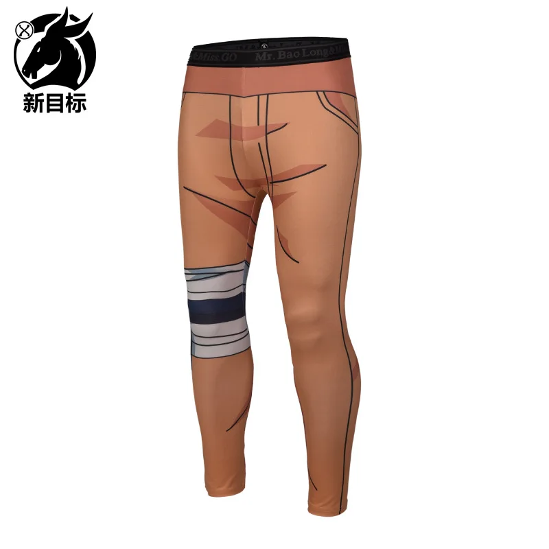 

AliExpress Men's Trousers 2019 Spring New Style Yoga Pants Digital Cartoon 3D Printed Sports Elasticity Tight Fitness Pants