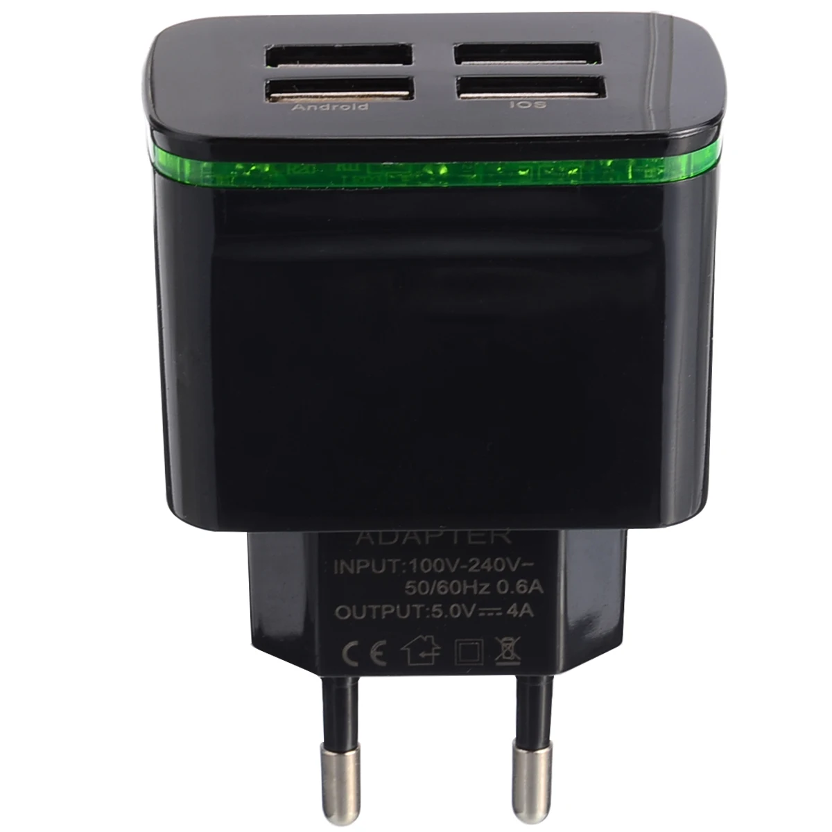 4 Port USB Wall Charger 5V 4A Power Plug Travel Adapter EU Plug 110-220V