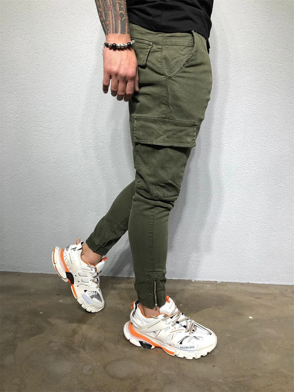 Стиль сафари мужские брюки Slim Fit спортивный костюм спортивные Джоггеры мужские длинные брюки с карманами модные обтягивающие однотонные шорты