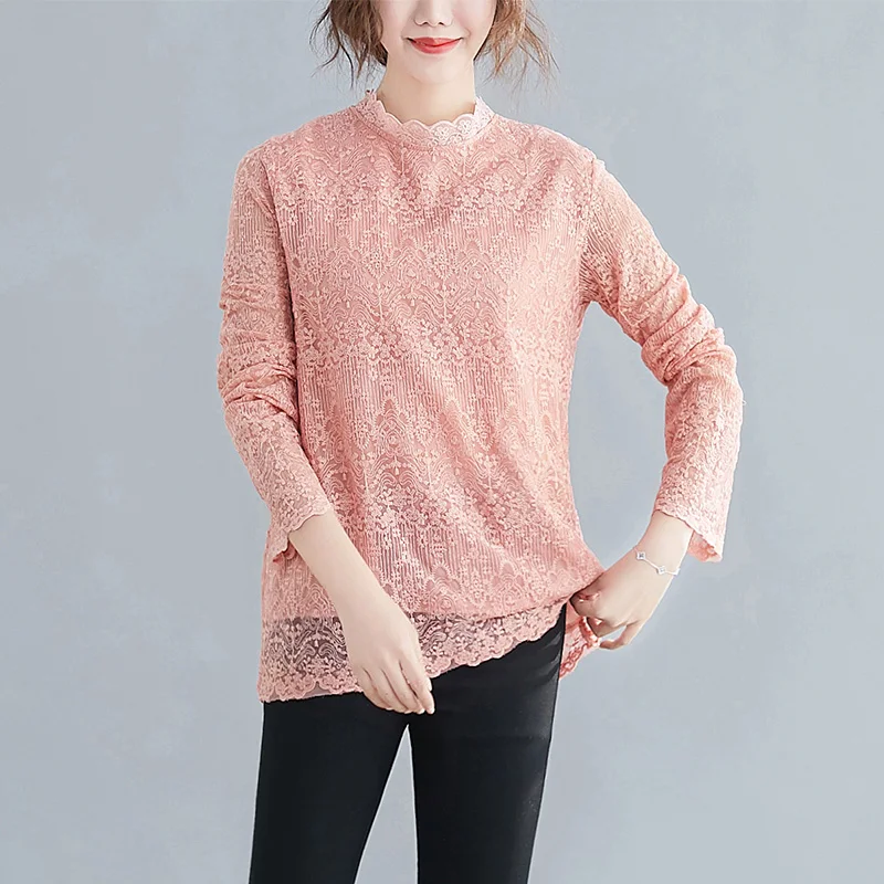 COIGARSAM Блузка Женская Новинка Весна blusas Женские топы и блузки розовый черный рис