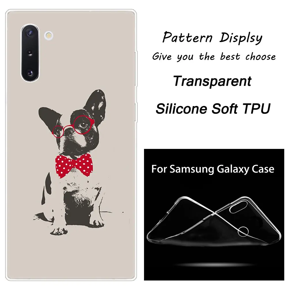 Французский Собака породы бульдог Мягкий силиконовый чехол для телефона для samsung Galaxy Note 10 Pro 9 8 5 M30S M40 S10E S10 5G S9 S8 плюс S7 S6 край S5 крышка