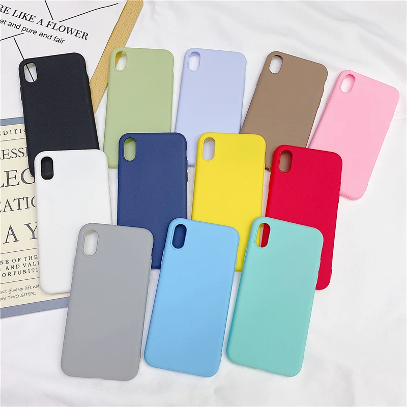 Силиконовый матовый цветной мягкий чехол для телефона OPPO Reno 10 Z X 2 Realme C2 3 5 Pro