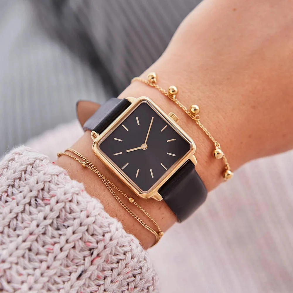 Reloj mujer классические Брендовые женские часы модные квадратные кожа, женские часы кварцевые наручные часы женские часы montre femme