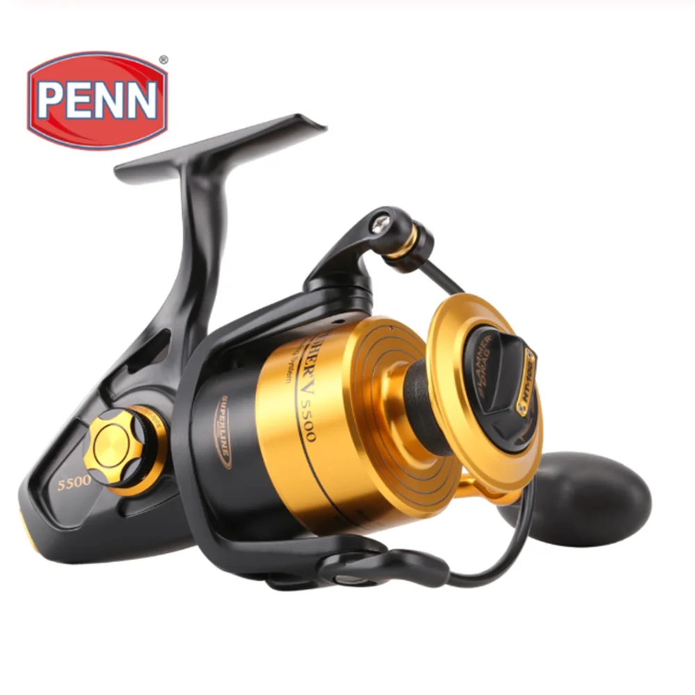 Оригинальная спиннинговая Рыболовная катушка PENN SPINFISHER V SSV 3500-10500 5+ 1BB полностью металлический корпус HT100 Рыболовная катушка для морской лодки Макс 13 кг