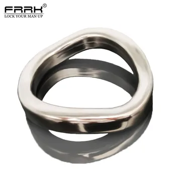 NUUN Penis Ring Male Stainless Steel Metal Chastity Lock Fine Ring Training Curved Ring Delayed Ejaculation Sex Toys For Men 5