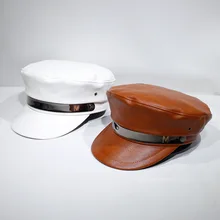 Зимние черные береты из искусственной кожи, женская и Мужская Военная Кепка, Снэпбэк Кепка s, женская кепка Casquette, Кепка для яхты