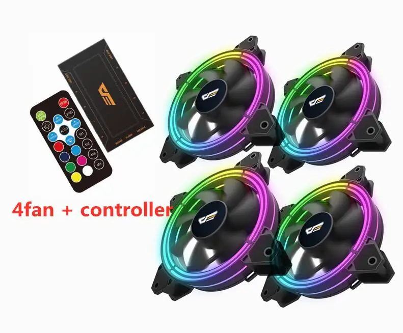 Aigo darkFlash CF11 RGB вентилятор чехол для компьютера PC Вентилятор охлаждения светодиодный 120 мм тихий+ ИК пульт дистанционного управления кулер для компьютера 3 P-5 v AURA SYNC Вентилятор охлаждения - Цвет лезвия: 4fans and IR Remote