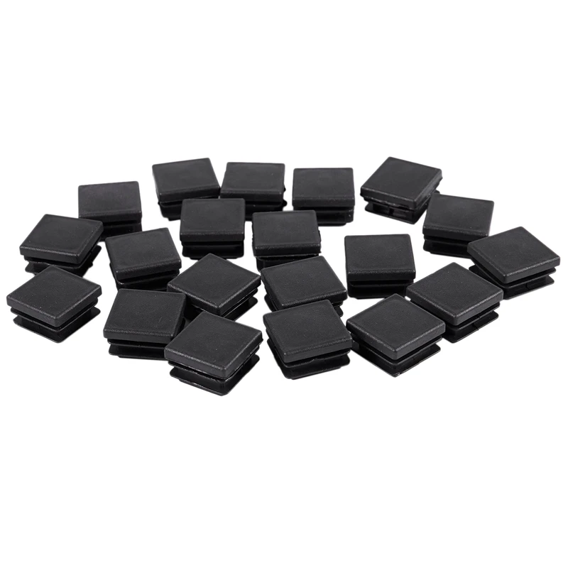 

BEAU-20 Pcs Plastic Square Blanking End Caps Tube Inserts 25mm x 25mm