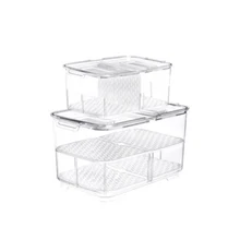 Food Storage Container Plastic Food Containers Double-layer Freezer Refrigerator Safe Keep Fresh BJStore