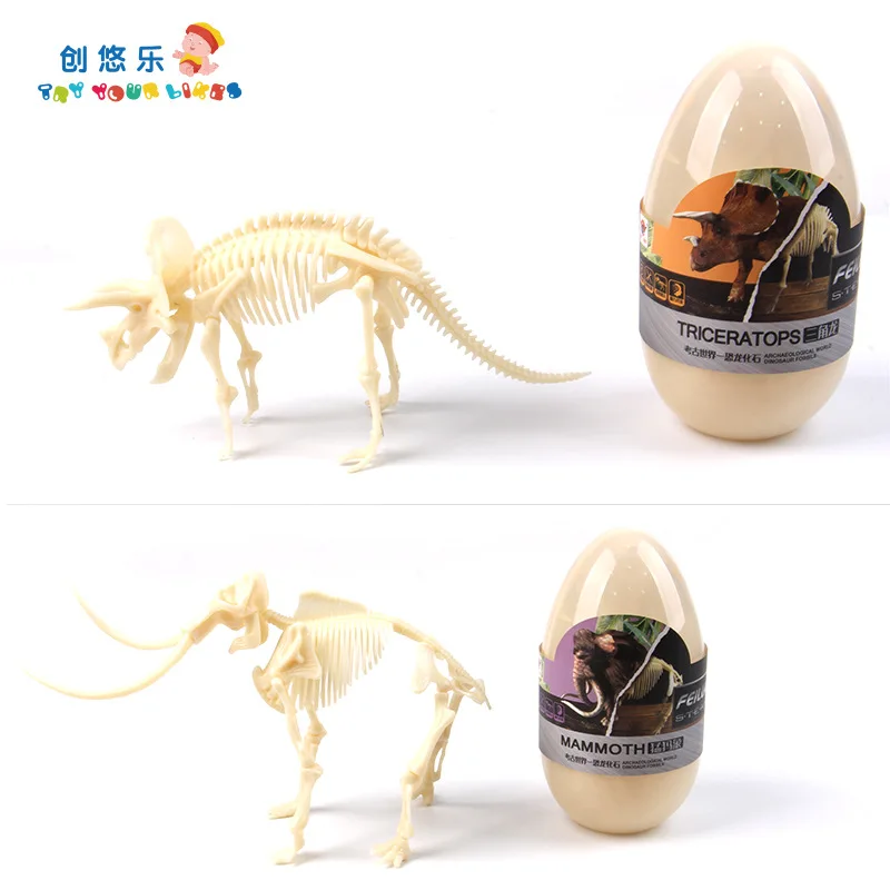 4D динозавр Fossil Bone Модель Детская образовательная Science DIY Fight вставленная модель статический динозавр