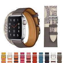 Ремешок для apple watch 44 мм 40 мм из натуральной кожи iwatch 42 мм 38 мм двойной тур Браслет ремешок для apple watch 5 4 3